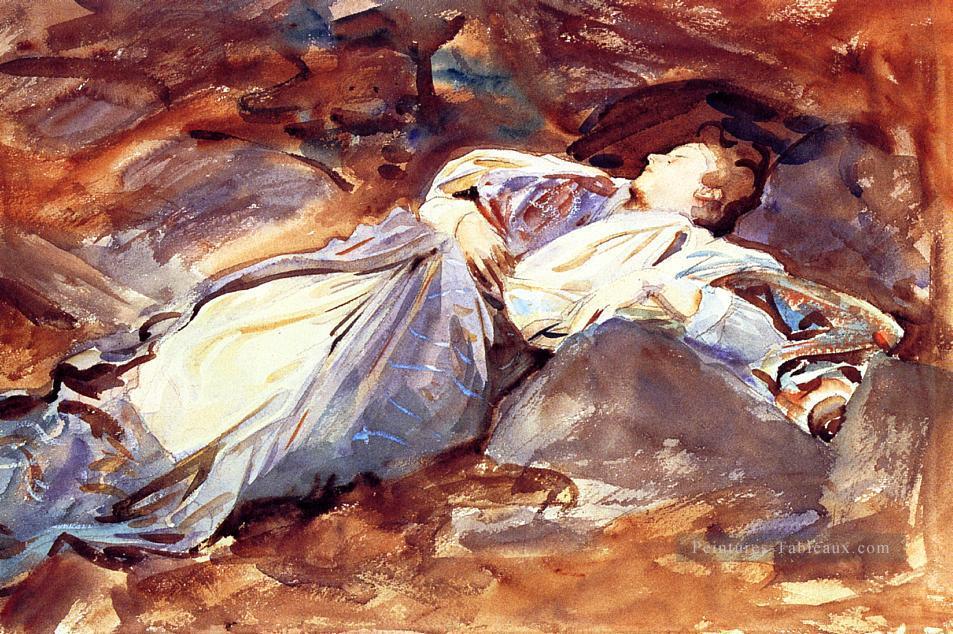 Violet dormant John Singer Sargent aquarelle Peintures à l'huile